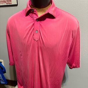 FootJoy Mens XL Pink Short Sleeve Polo